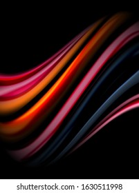 Seda líneas suaves sobre ondas de color líquido y negro. Ilustración vectorial para papel tapiz, cartel, fondo, tarjeta, libro, ilustración, página de inicio, portada, cartel, cartel, pancarta, volante, diseño
