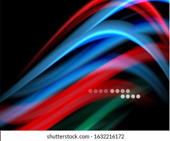 Seda líneas suaves sobre ondas de color líquido y negro. Ilustración vectorial para papel tapiz, cartel, fondo, tarjeta, libro, ilustración, página de inicio, portada, cartel, cartel, pancarta, volante, diseño