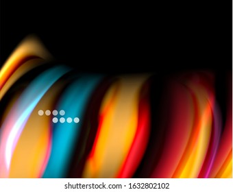 Seda líneas suaves sobre ondas de color líquido y negro. Ilustración vectorial para papel tapiz, cartel, fondo, tarjeta, libro, ilustración, página de inicio, portada, cartel, cartel, pancarta, volante, diseño