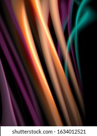 Seda líneas suaves sobre ondas de color líquido y negro. Ilustración vectorial para papel tapiz, cartel, fondo, tarjeta, libro, ilustración, página de inicio, portada, cartel, cartel, pancarta, volante, diseño