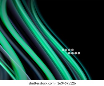 Seda líneas suaves sobre ondas de color líquido y negro. Ilustración vectorial para papel tapiz, cartel, fondo, tarjeta, libro, ilustración, página de inicio, portada, cartel, cartel, pancarta, volante, diseño