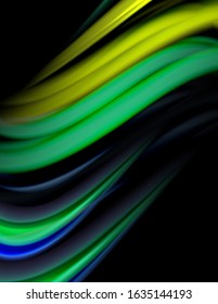 Seda líneas suaves sobre ondas de color líquido y negro. Ilustración vectorial para papel tapiz, cartel, fondo, tarjeta, libro, ilustración, página de inicio, portada, cartel, cartel, pancarta, volante, diseño