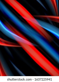 Silk smooth lines on black, liquid fluid color waves. Vector Illustration For Wallpaper, Banner, Background, Card, Book, Illustration, landing page, cover, placard, poster, banner, flyer, design