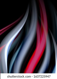 Seda líneas suaves sobre ondas de color líquido y negro. Ilustración vectorial para papel tapiz, cartel, fondo, tarjeta, libro, ilustración, página de inicio, portada, cartel, cartel, pancarta, volante, diseño