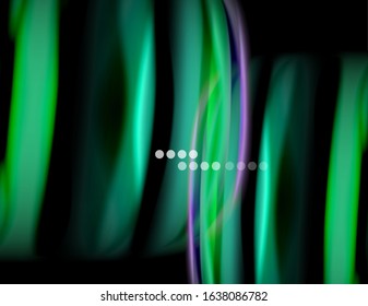 Silk smooth lines on black, liquid fluid color waves. Vector Illustration For Wallpaper, Banner, Background, Card, Book, Illustration, landing page, cover, placard, poster, banner, flyer, design