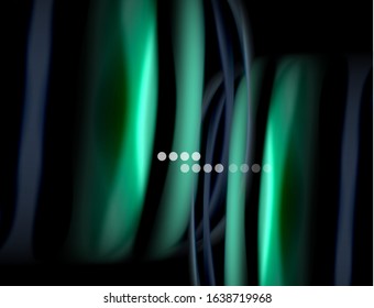 Silk smooth lines on black, liquid fluid color waves. Vector Illustration For Wallpaper, Banner, Background, Card, Book, Illustration, landing page, cover, placard, poster, banner, flyer, design