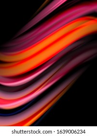 Seda líneas suaves sobre ondas de color líquido y negro. Ilustración vectorial para papel tapiz, cartel, fondo, tarjeta, libro, ilustración, página de inicio, portada, cartel, cartel, pancarta, volante, diseño