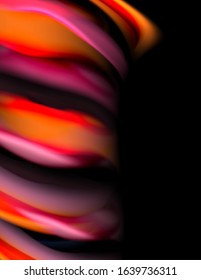 Silk smooth lines on black, liquid fluid color waves. Vector Illustration For Wallpaper, Banner, Background, Card, Book, Illustration, landing page, cover, placard, poster, banner, flyer, design