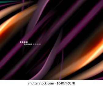 Seda líneas suaves sobre ondas de color líquido y negro. Ilustración vectorial para papel tapiz, cartel, fondo, tarjeta, libro, ilustración, página de inicio, portada, cartel, cartel, pancarta, volante, diseño