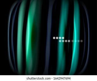 Silk smooth lines on black, liquid fluid color waves. Vector Illustration For Wallpaper, Banner, Background, Card, Book, Illustration, landing page, cover, placard, poster, banner, flyer, design