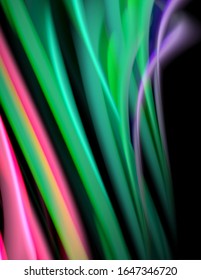 Silk smooth lines on black, liquid fluid color waves. Vector Illustration For Wallpaper, Banner, Background, Card, Book, Illustration, landing page, cover, placard, poster, banner, flyer, design