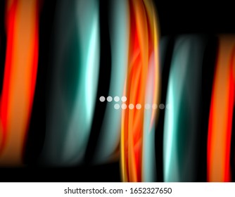 Líneas suaves de seda sobre ondas de color líquido negro. Ilustración vectorial para papel tapiz, pancarta, fondo, tarjeta, libro, ilustración, página de inicio, portada, cartel, cartel, pancarta, volante, diseño
