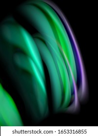 Silk smooth lines on black, liquid fluid color waves. Vector Illustration For Wallpaper, Banner, Background, Card, Book, Illustration, landing page, cover, placard, poster, banner, flyer, design