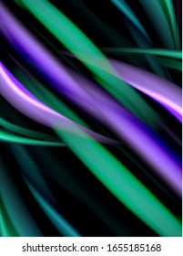 Silk smooth lines on black, liquid fluid color waves. Vector Illustration For Wallpaper, Banner, Background, Card, Book, Illustration, landing page, cover, placard, poster, banner, flyer, design