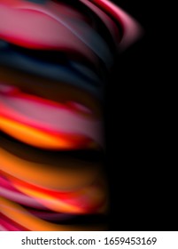 Silk smooth lines on black, liquid fluid color waves. Vector Illustration For Wallpaper, Banner, Background, Card, Book, Illustration, landing page, cover, placard, poster, banner, flyer, design