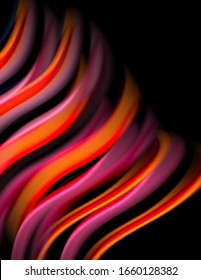 Líneas suaves de seda sobre ondas de color líquido negro. Ilustración vectorial para papel tapiz, pancarta, fondo, tarjeta, libro, ilustración, página de inicio, portada, cartel, cartel, pancarta, volante, diseño