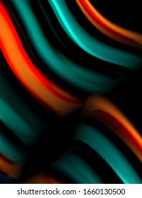 Líneas suaves de seda sobre ondas de color líquido negro. Ilustración vectorial para papel tapiz, pancarta, fondo, tarjeta, libro, ilustración, página de inicio, portada, cartel, cartel, pancarta, volante, diseño