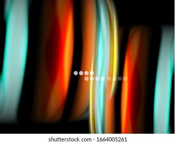 Silk smooth lines on black, liquid fluid color waves. Vector Illustration For Wallpaper, Banner, Background, Card, Book, Illustration, landing page, cover, placard, poster, banner, flyer, design
