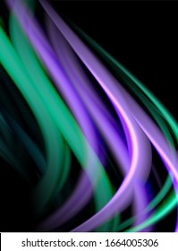 Líneas suaves de seda sobre ondas de color líquido negro. Ilustración vectorial para papel tapiz, pancarta, fondo, tarjeta, libro, ilustración, página de inicio, portada, cartel, cartel, pancarta, volante, diseño