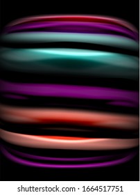 Silk smooth lines on black, liquid fluid color waves. Vector Illustration For Wallpaper, Banner, Background, Card, Book, Illustration, landing page, cover, placard, poster, banner, flyer, design