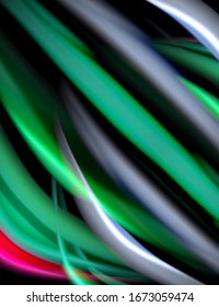 Líneas suaves de seda sobre ondas de color líquido negro. Ilustración vectorial para papel tapiz, pancarta, fondo, tarjeta, libro, ilustración, página de inicio, portada, cartel, cartel, pancarta, volante, diseño