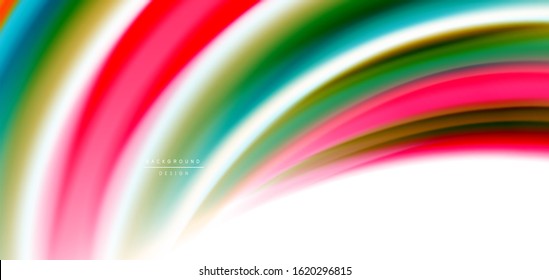 Seda líneas suaves sobre ondas de color líquido y blanco. Ilustraciones vectoriales para papel tapiz, cartel, fondo, tarjeta, libro, ilustración, página de inicio, portada, cartel, cartel, pancarta, volante, diseño