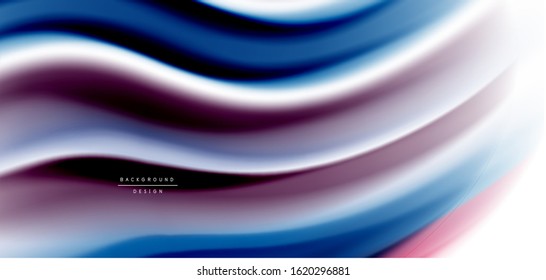Seda líneas suaves sobre ondas de color líquido y blanco. Ilustraciones vectoriales para papel tapiz, cartel, fondo, tarjeta, libro, ilustración, página de inicio, portada, cartel, cartel, pancarta, volante, diseño