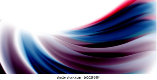 Silk smooth lines on white, liquid fluid color waves. Vector Illustrations For Wallpaper, Banner, Background, Card, Book, Illustration, landing page, cover, placard, poster, banner, flyer, design