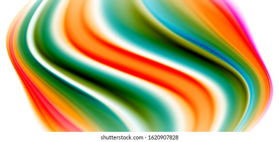 Seda líneas suaves sobre ondas de color líquido y blanco. Ilustraciones vectoriales para papel tapiz, cartel, fondo, tarjeta, libro, ilustración, página de inicio, portada, cartel, cartel, pancarta, volante, diseño