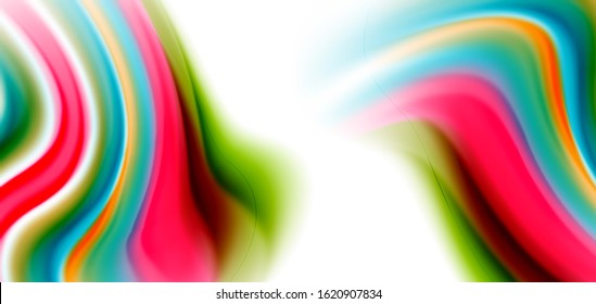 Silk smooth lines on white, liquid fluid color waves. Vector Illustrations For Wallpaper, Banner, Background, Card, Book, Illustration, landing page, cover, placard, poster, banner, flyer, design