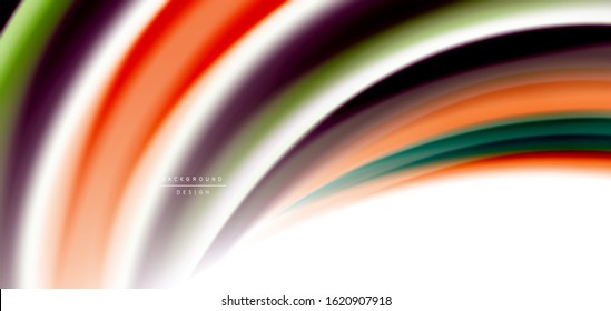 Silk smooth lines on white, liquid fluid color waves. Vector Illustrations For Wallpaper, Banner, Background, Card, Book, Illustration, landing page, cover, placard, poster, banner, flyer, design