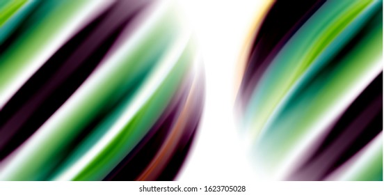 Silk smooth lines on white, liquid fluid color waves. Vector Illustrations For Wallpaper, Banner, Background, Card, Book, Illustration, landing page, cover, placard, poster, banner, flyer, design