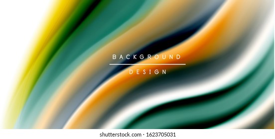 Silk smooth lines on white, liquid fluid color waves. Vector Illustrations For Wallpaper, Banner, Background, Card, Book, Illustration, landing page, cover, placard, poster, banner, flyer, design