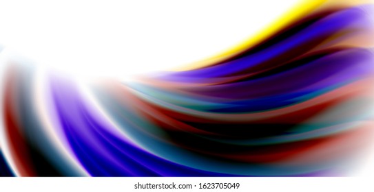 Silk smooth lines on white, liquid fluid color waves. Vector Illustrations For Wallpaper, Banner, Background, Card, Book, Illustration, landing page, cover, placard, poster, banner, flyer, design
