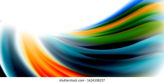 Silk smooth lines on white, liquid fluid color waves. Vector Illustrations For Wallpaper, Banner, Background, Card, Book, Illustration, landing page, cover, placard, poster, banner, flyer, design