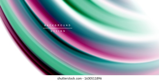 Seda líneas suaves sobre ondas de color líquido y blanco. Ilustraciones vectoriales para papel tapiz, cartel, fondo, tarjeta, libro, ilustración, página de inicio, portada, cartel, cartel, pancarta, volante, diseño
