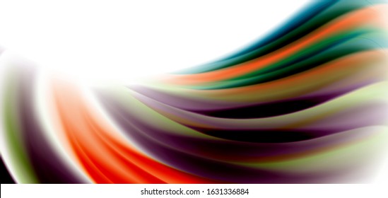 Silk smooth lines on white, liquid fluid color waves. Vector Illustrations For Wallpaper, Banner, Background, Card, Book, Illustration, landing page, cover, placard, poster, banner, flyer, design
