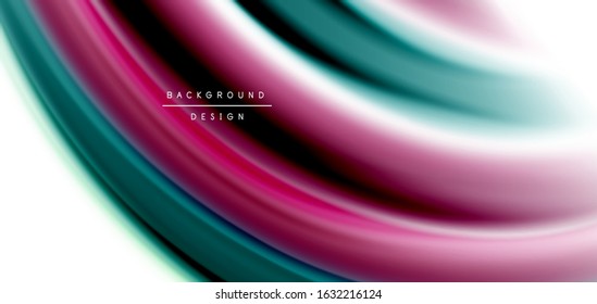 Silk smooth lines on white, liquid fluid color waves. Vector Illustrations For Wallpaper, Banner, Background, Card, Book, Illustration, landing page, cover, placard, poster, banner, flyer, design