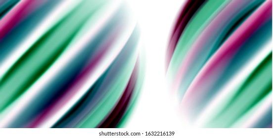 Silk smooth lines on white, liquid fluid color waves. Vector Illustrations For Wallpaper, Banner, Background, Card, Book, Illustration, landing page, cover, placard, poster, banner, flyer, design