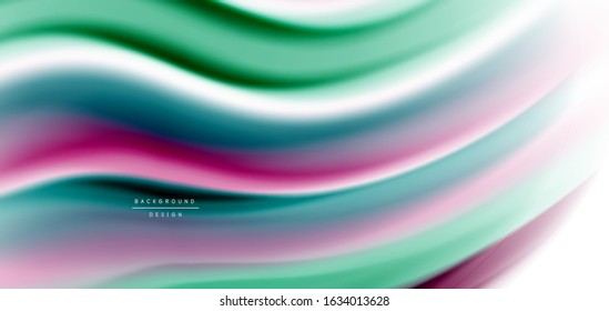 Seda líneas suaves sobre ondas de color líquido y blanco. Ilustraciones vectoriales para papel tapiz, cartel, fondo, tarjeta, libro, ilustración, página de inicio, portada, cartel, cartel, pancarta, volante, diseño