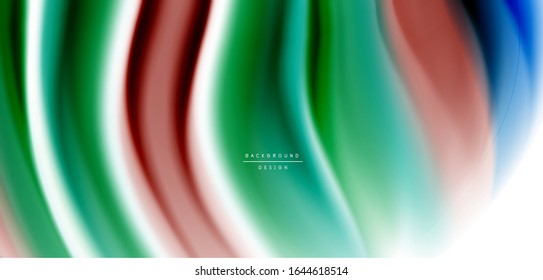 Tubos suaves de seda sobre ondas de color líquido y blanco. Ilustraciones vectoriales para papel tapiz, pancarta, fondo, tarjeta, libro, ilustración, página de inicio, portada, cartel, cartel, pancarta, volante, diseño