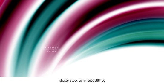 Silk smooth lines on white, liquid fluid color waves. Vector Illustrations For Wallpaper, Banner, Background, Card, Book, Illustration, landing page, cover, placard, poster, banner, flyer, design
