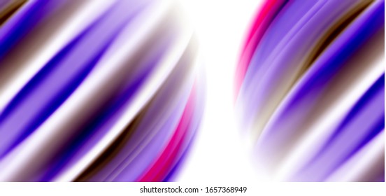 Tubos suaves de seda sobre ondas de color líquido y blanco. Ilustraciones vectoriales para papel tapiz, pancarta, fondo, tarjeta, libro, ilustración, página de inicio, portada, cartel, cartel, pancarta, volante, diseño