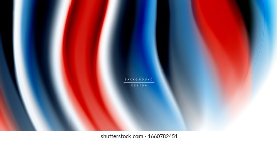 Tubos suaves de seda sobre ondas de color líquido y blanco. Ilustraciones vectoriales para papel tapiz, pancarta, fondo, tarjeta, libro, ilustración, página de inicio, portada, cartel, cartel, pancarta, volante, diseño