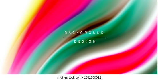 Tubos suaves de seda sobre ondas de color líquido y blanco. Ilustraciones vectoriales para papel tapiz, pancarta, fondo, tarjeta, libro, ilustración, página de inicio, portada, cartel, cartel, pancarta, volante, diseño