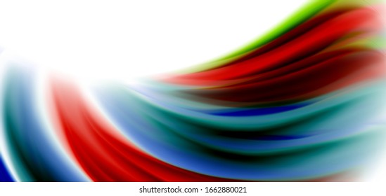 Silk smooth lines on white, liquid fluid color waves. Vector Illustrations For Wallpaper, Banner, Background, Card, Book, Illustration, landing page, cover, placard, poster, banner, flyer, design
