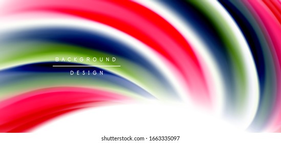 Tubos suaves de seda sobre ondas de color líquido y blanco. Ilustraciones vectoriales para papel tapiz, pancarta, fondo, tarjeta, libro, ilustración, página de inicio, portada, cartel, cartel, pancarta, volante, diseño