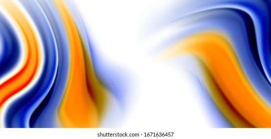 Tubos suaves de seda sobre ondas de color líquido y blanco. Ilustraciones vectoriales para papel tapiz, pancarta, fondo, tarjeta, libro, ilustración, página de inicio, portada, cartel, cartel, pancarta, volante, diseño