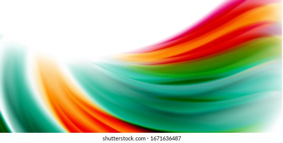 Tubos suaves de seda sobre ondas de color líquido y blanco. Ilustraciones vectoriales para papel tapiz, pancarta, fondo, tarjeta, libro, ilustración, página de inicio, portada, cartel, cartel, pancarta, volante, diseño