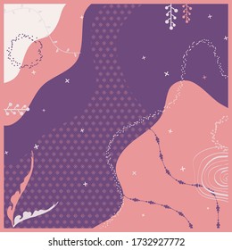 silk square pattern vector abstract art hijab